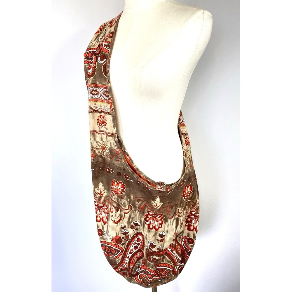 Y2K Old Navy Floral Paisley Glitter Hobo Shoulder Bag Boho‎ Hippie Grunge Fairy
